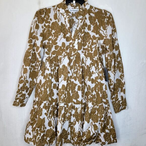 En Saison Floral Print Babydoll Minidress Size Small - Picture 1 of 8